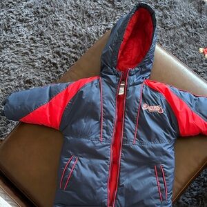 Rave Kids Puffer Jacket in Navy and Red